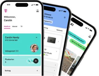 MeinMagenta App auf drei Smartphones