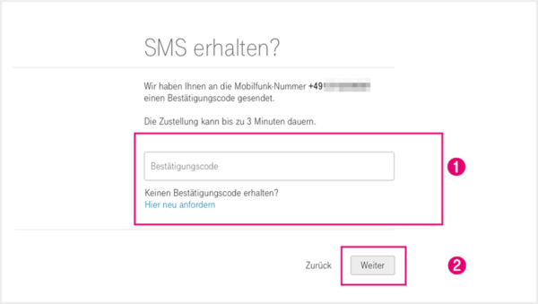 Telekom Login SMS erhalten