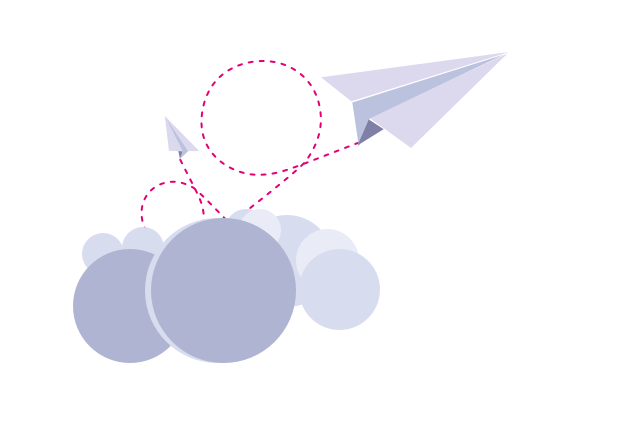 Grafische Darstellung eines Papierfliegers