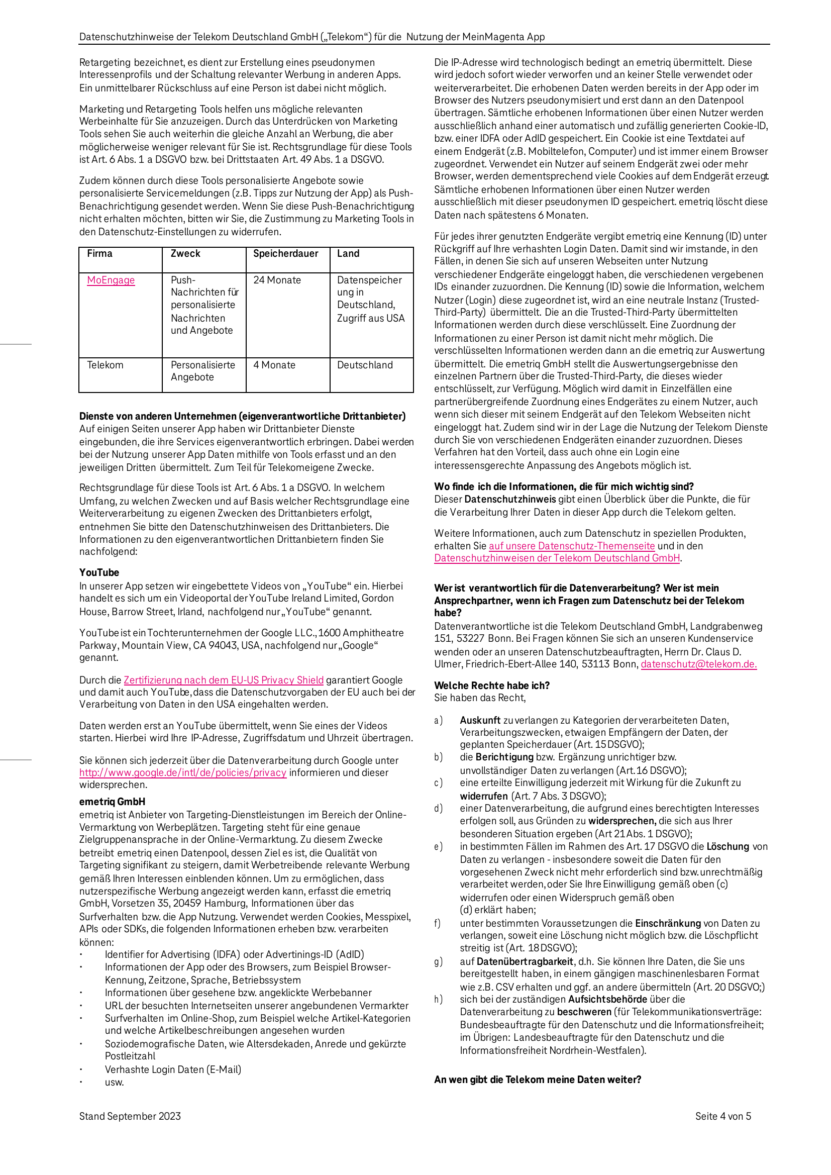 Telekom datenschutzhinweise pdf dokument