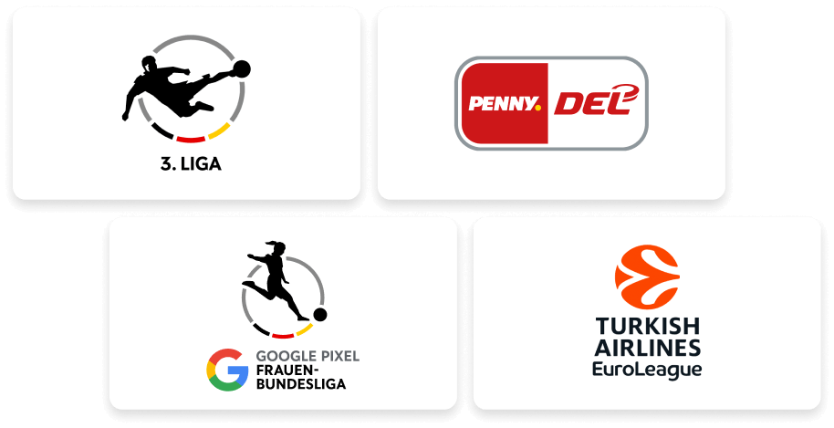 3. Liga, EuroLeague, DEL und Frauen Bundesliga Logos
