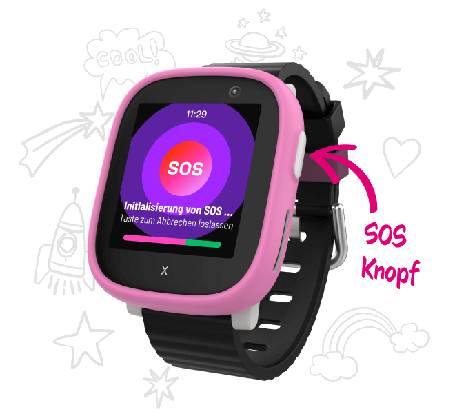 Xplora Smartwatch mit integriertem Notfallknopf, SOS-Taste 