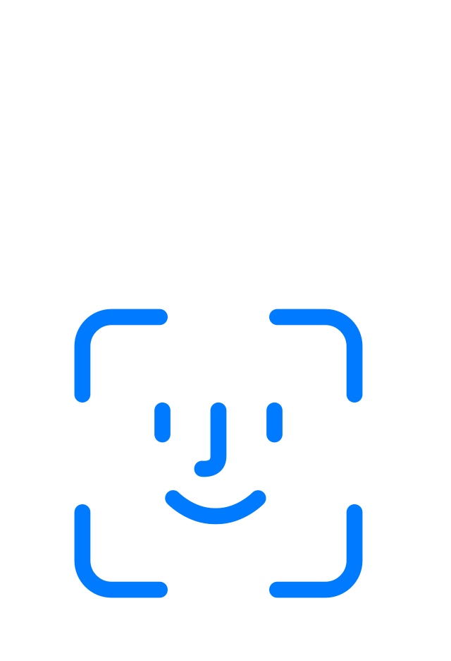 Blaues FaceID Icon 