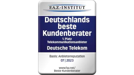 FAZ Institut, Studie Deutschlands beste Kundenberater 2023, 1. Platz Telekommunikationsanbieter Deutsche Telekom