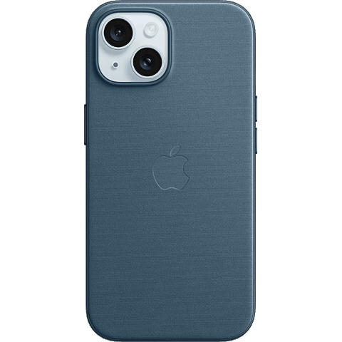 Apple Feingewebe Case iPhone 15 Plus mit MagSafe- Pazifikblau 99934698 vorne