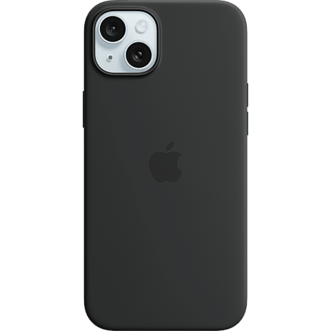 Apple Silikon Case iPhone 15 mit MagSafe - schwarz 99934841 vorne
