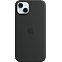 Apple Silikon Case iPhone 15 Plus mit MagSafe - schwarz 99934694 vorne thumb