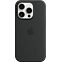 Apple Silikon Case iPhone 15 Pro mit MagSafe - schwarz 99934702 vorne thumb