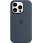 Apple Silikon Case iPhone 15 Pro mit MagSafe - sturmblau 99934848 vorne thumb