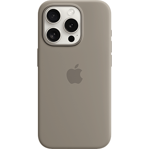Apple Silikon Case iPhone 15 Pro mit MagSafe - tonbraun 99934849 vorne