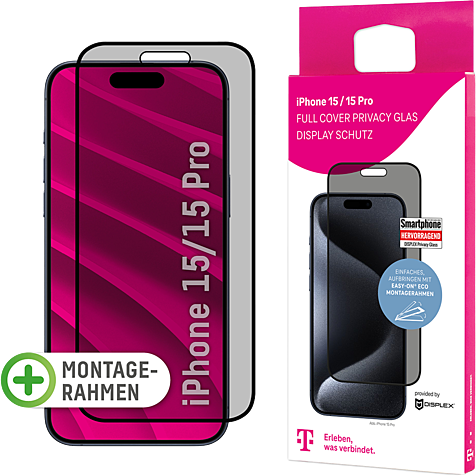 Displex Privacy Display Glas Apple iPhone 15 - 15 Pro - transparent 99934476 hero