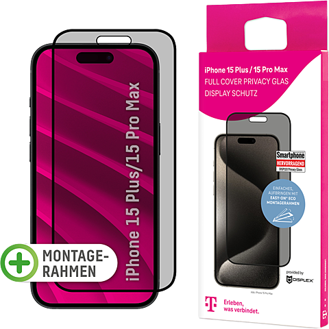 Displex Privacy Display Glas Apple iPhone 15 Plus  - 15 Pro Max  - transparent 99934477 vorne