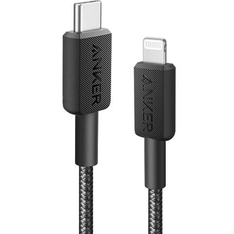 Anker USB-C auf Lightning Kabel 90cm - schwarz 99934899 vorne