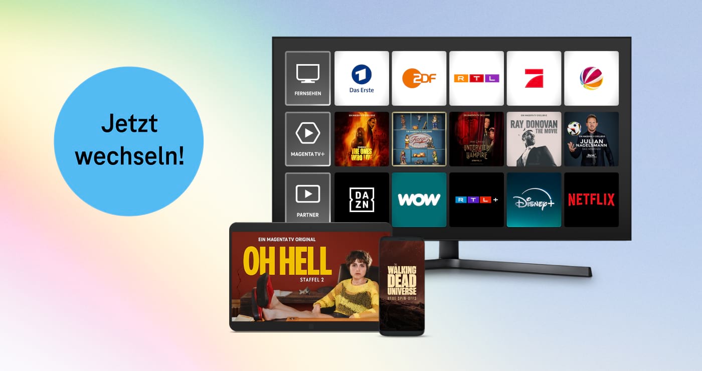 MagentaTV Inhalte auf SmartTV, Tablet und Smartphone