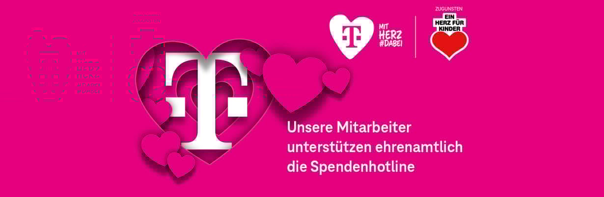 Ein Herz für Kinder logo mit dem Telekom Logo zusammen