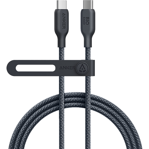 Anker Bio-Based USB-C auf USB-C Kabel 180 cm Schwarz 99935132 vorne