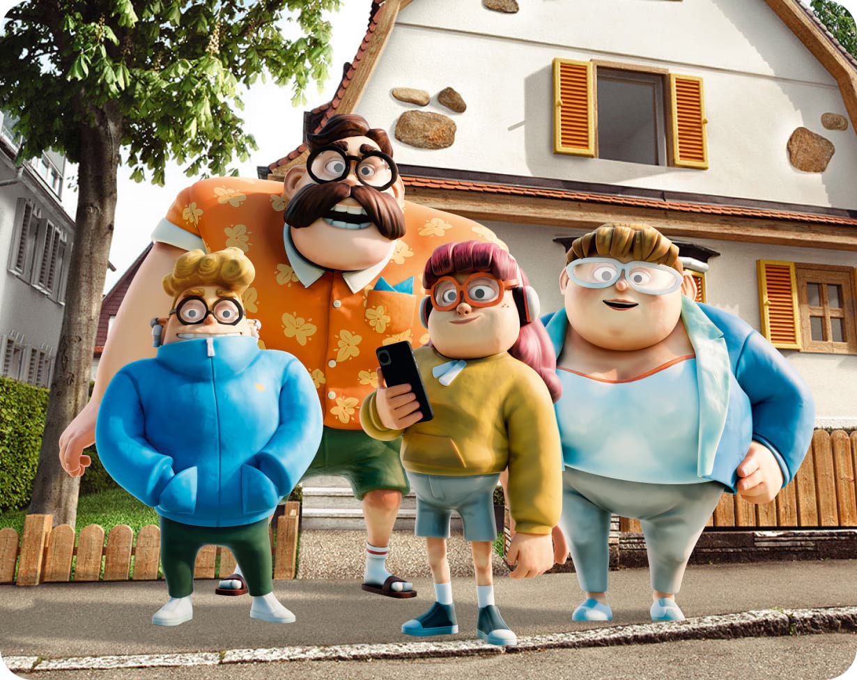 Abbildung einer Familie mit Telekom Zusatzkarten