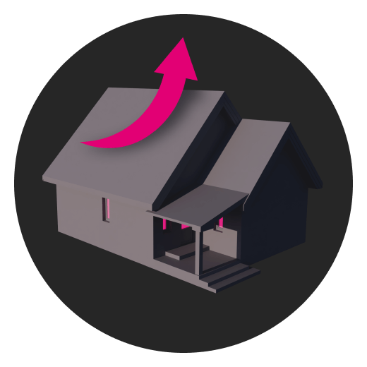 Illustration eines Hauses als Symbolbild für die Wertsteigerung der Immobilie durch Glasfaser-Technologie