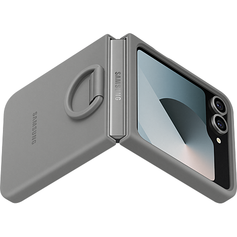 Samsung Silikon Case Galaxy Z Flip6 - grau 99935619 seitlich