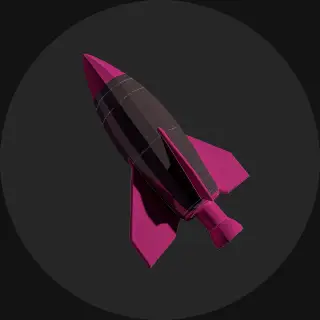 Grafische Darstellung einer Rakete mit magentafarbenen Akzenten auf dunklem Hintergrund.