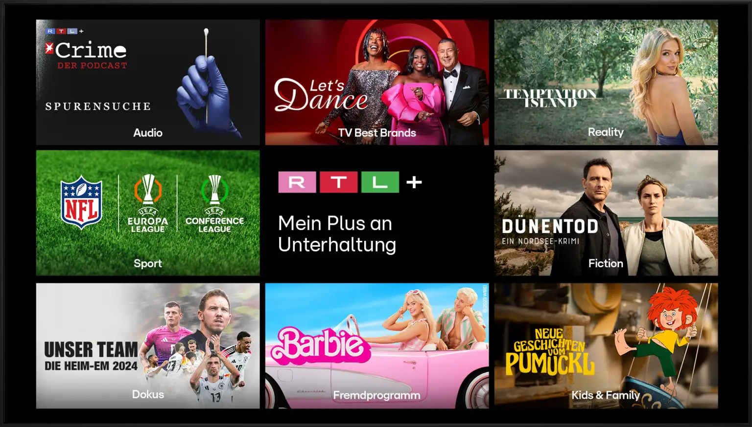 Vielzahl von RTL Plus Inhalten