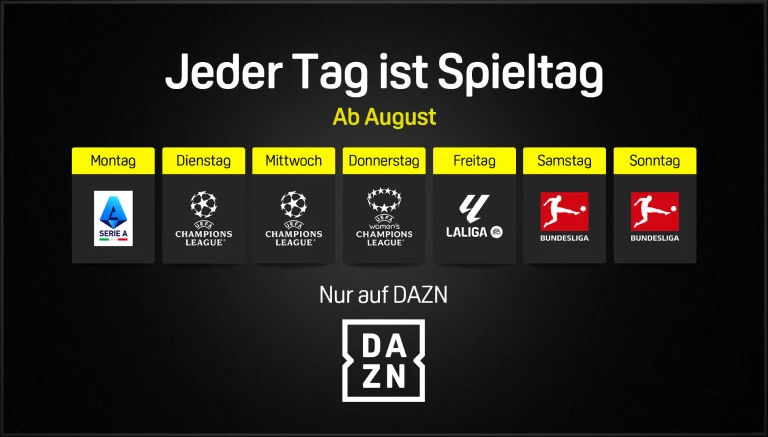 Jeder Tag ist Spieltag. Nur auf DAZN.