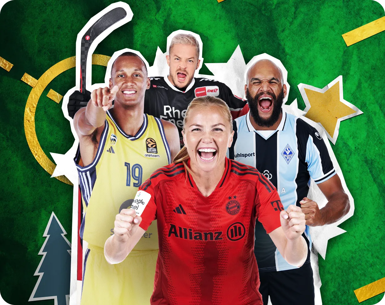 Jubelnde Athleten verschiedener Sportarten