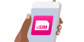 Bild einer SIM-Karte auf der eSIM steht