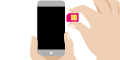 Bild von einem Smartphone und einer SIM-Karte