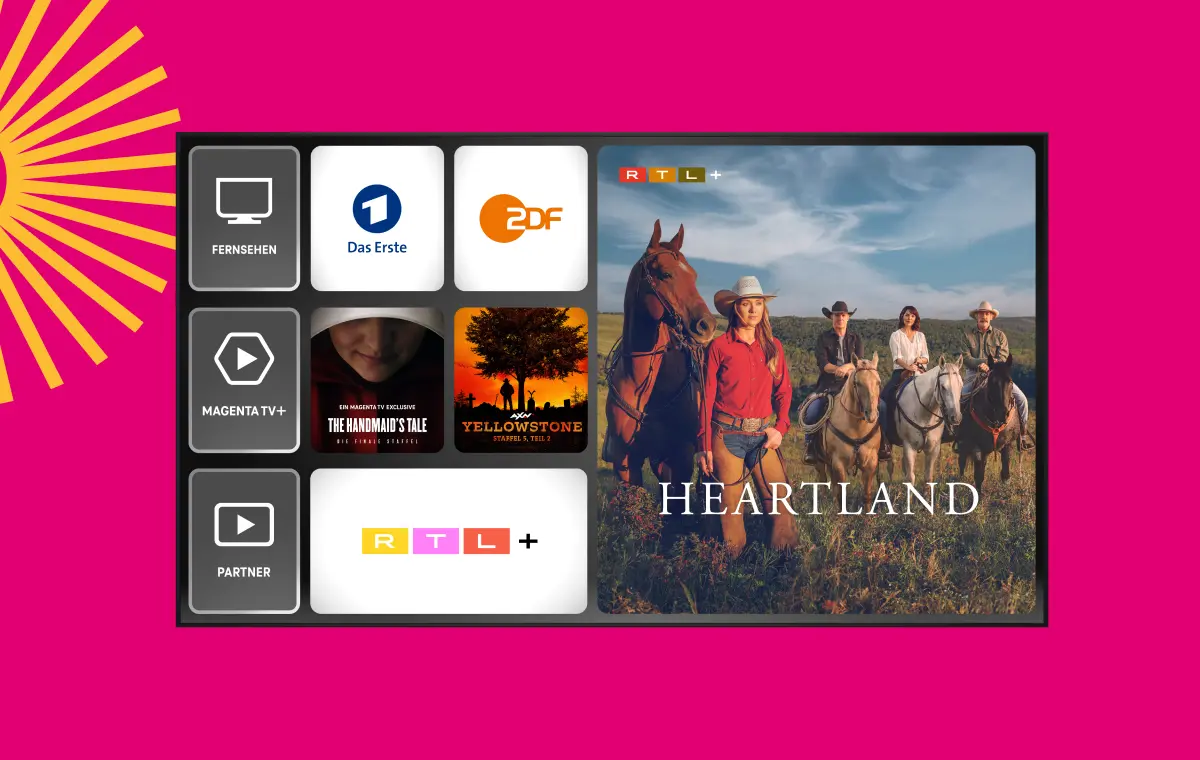MagentaTV Flex Interface mit verschiedenen TV-Sendern