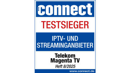 Testsiegel connect Testsieger, IPTV- und Streaminganbieter, Telekom MagentaTV, Heft 8/2025