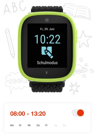 XPLORA X6 Anzeige die sich im Schulmodus befindet