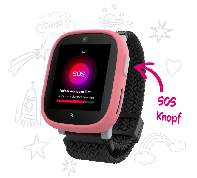 Xplora Smartwatch mit integriertem Notfallknopf, SOS-Taste 
