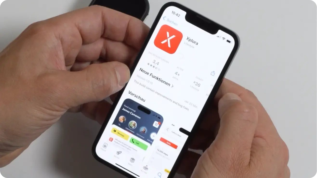 Video zum Tutorial zum Download der Xplora App abspielen