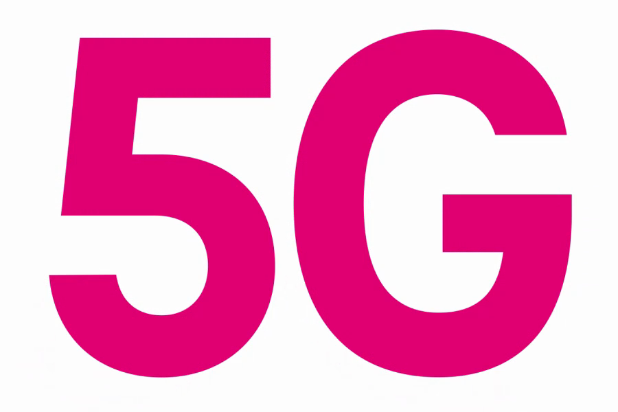 5G Schrift in Magenta Farbe