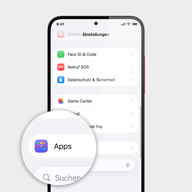 Screenshot vom iPhone mit Fokus auf Icon Apps