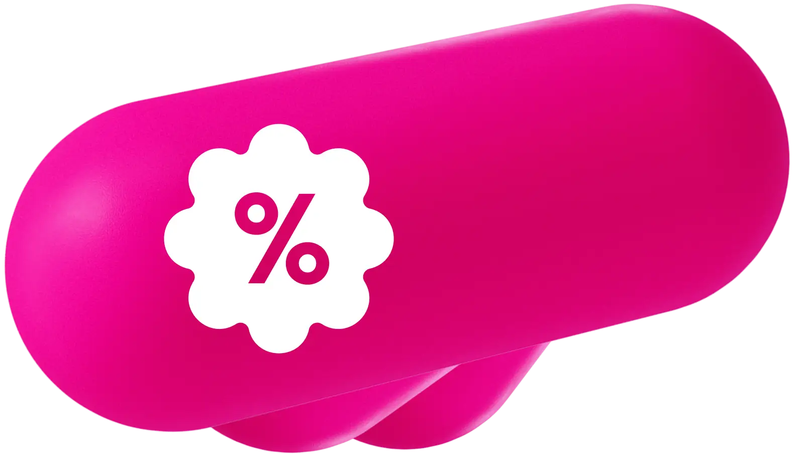 Magenta Form mit einem Prozent Zeichen drin