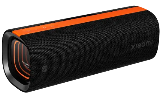 Xiaomi Lautsprecher in Schwarz mit Orangenen akzenten