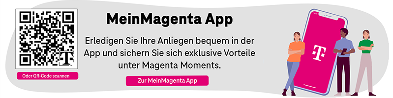 MeinMagenta App erleben. Ihr Anliegen bequem erledigen und exklusive Vorteile sichern.