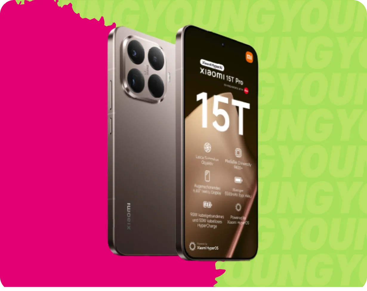 Xiaomi 15T Pro Smartphone in Rosé Gold mit großer Vierfachkamera auf der Rückseite.