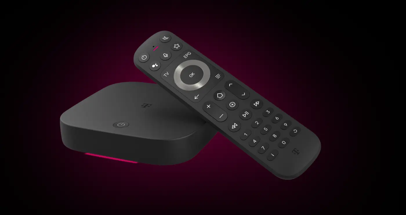 MagentaTV One Streaming-Box mit Fernbedienung für 77 € statt 169 €.