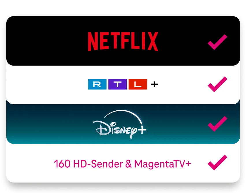 Netflix, RTL+, Disney+, 160 HD-Sender & MagentaTV+ inklusive bei MagentaTV SmartStream