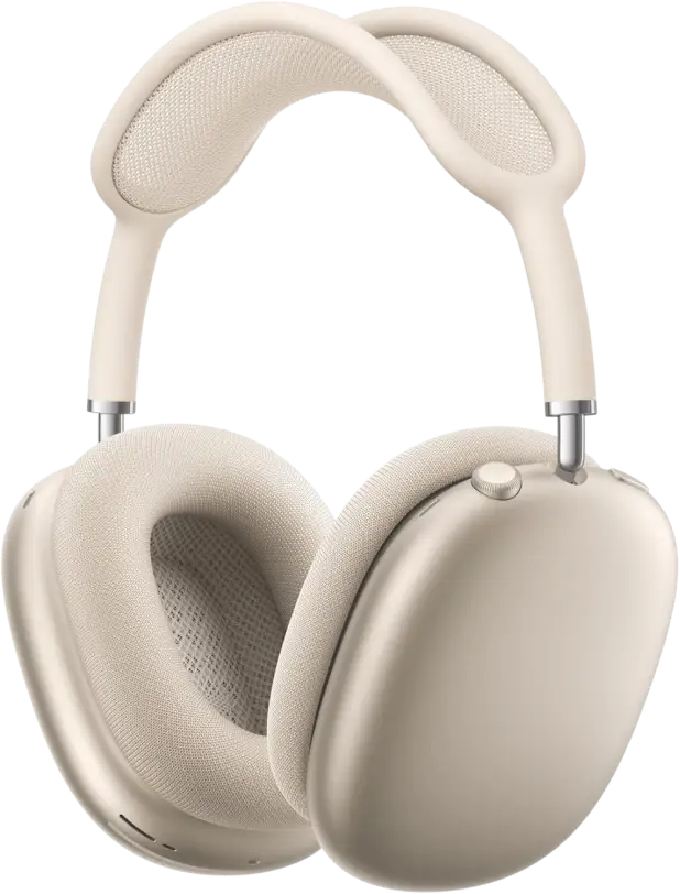 Produktbild der Apple AirPods Max Over-Ear Kopfhörer, in der Farbe Polarstern.