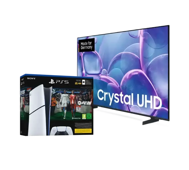 Produktbild von einer PlayStation 5 und einem Fernseher