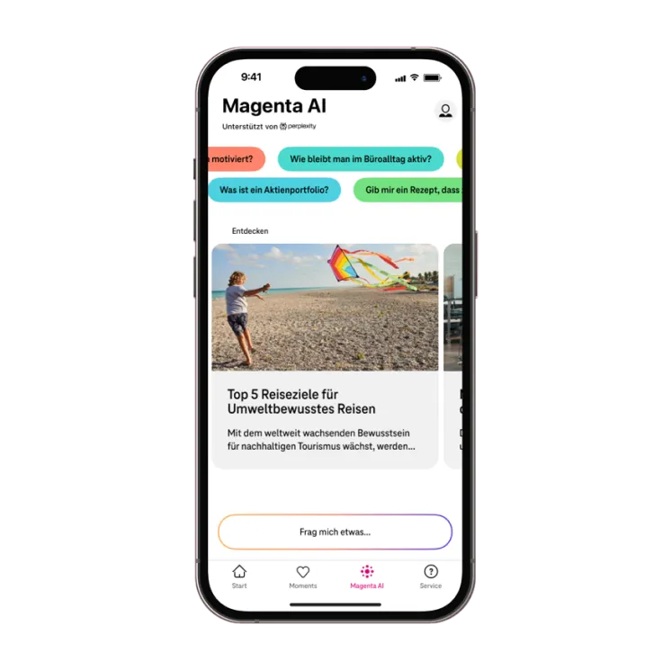 Magenta AI innerhalb der App auf einem Smartphone