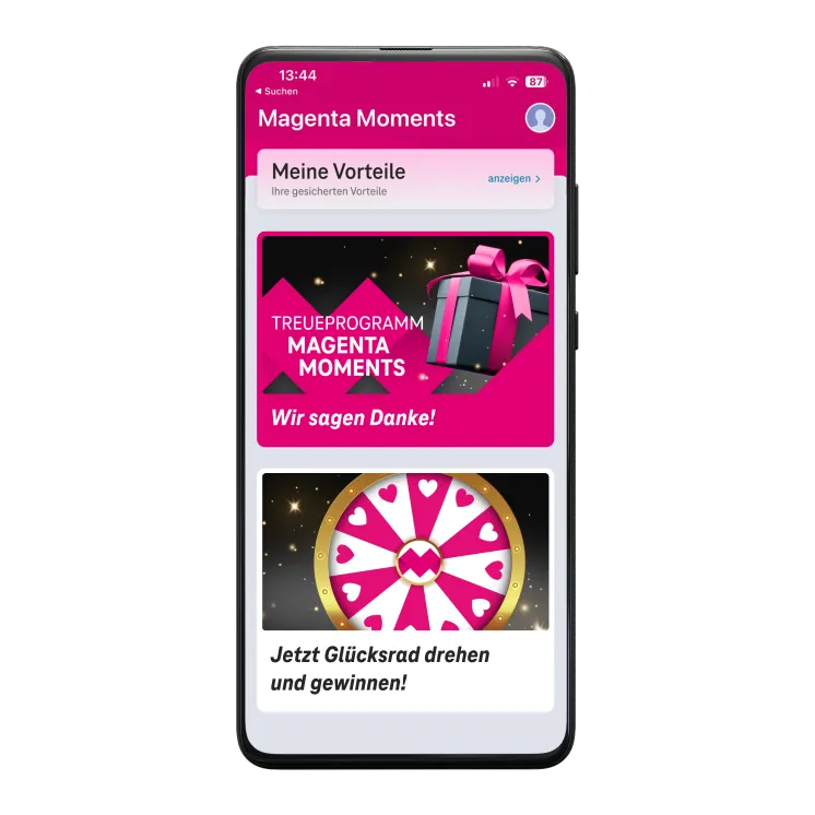 Magenta Moments Vorteile innerhalb der App auf einem Smartphone