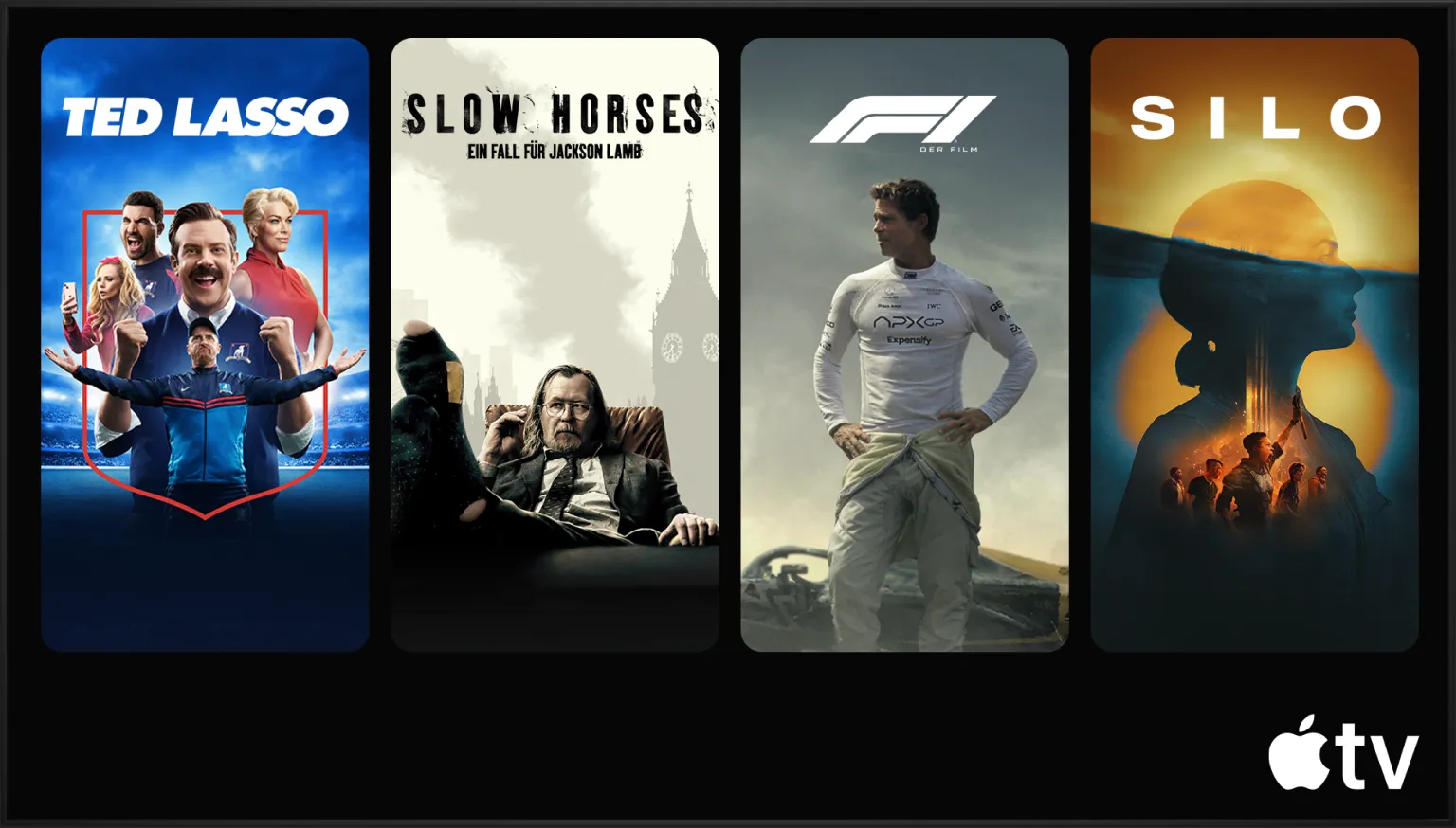 Jetzt auf AppleTV streamen: Ted Lasso, Slow Horses: Ein Fall für Jackson Lamb, F1: Der Film und Silo
