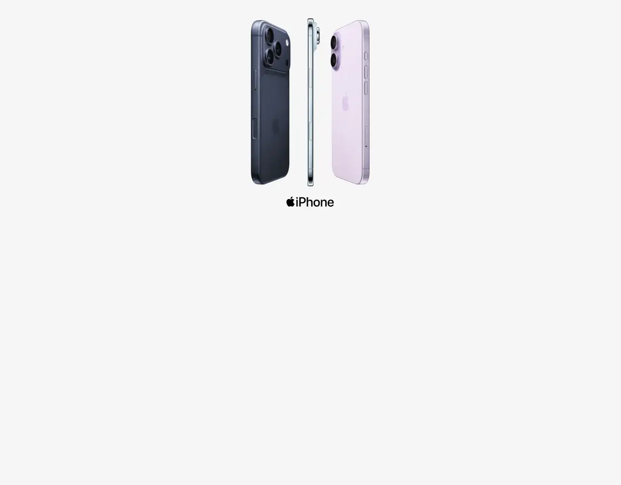 iPhone 17 Pro dunkelblau und iPhone 17 rosa vor weißem Hintergrund.