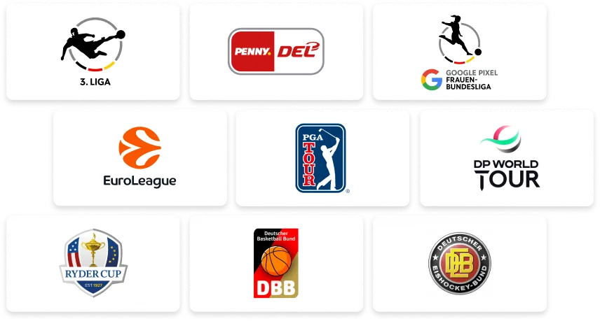 3. Liga, Penny DEL, Google Pixel Frauen-Bundesliga, EuroLeague, PGA Tour, DP World Tour, Ryder Cup, DBB, DEB