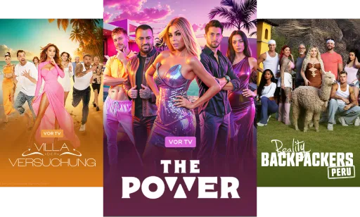 Inhalte bei Joyn PLUS+: Villa der Versuchung, The Power, Reality Backpackers Peru